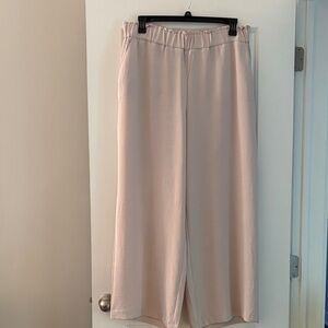 Cream Wide-Leg Pants